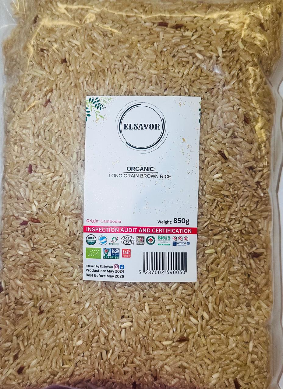 ORGANIC LONG GRAIN BROWN RICE - CAMBODIA 850g