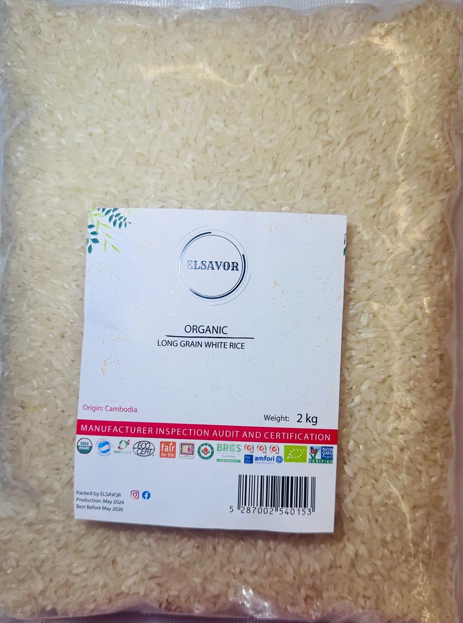 ORGANIC LONG GRAIN WHITE RICE - CAMBODIA 2 KG