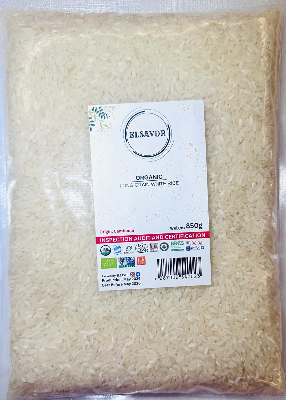 ORGANIC LONG GRAIN WHITE RICE - CAMBODIA 850g