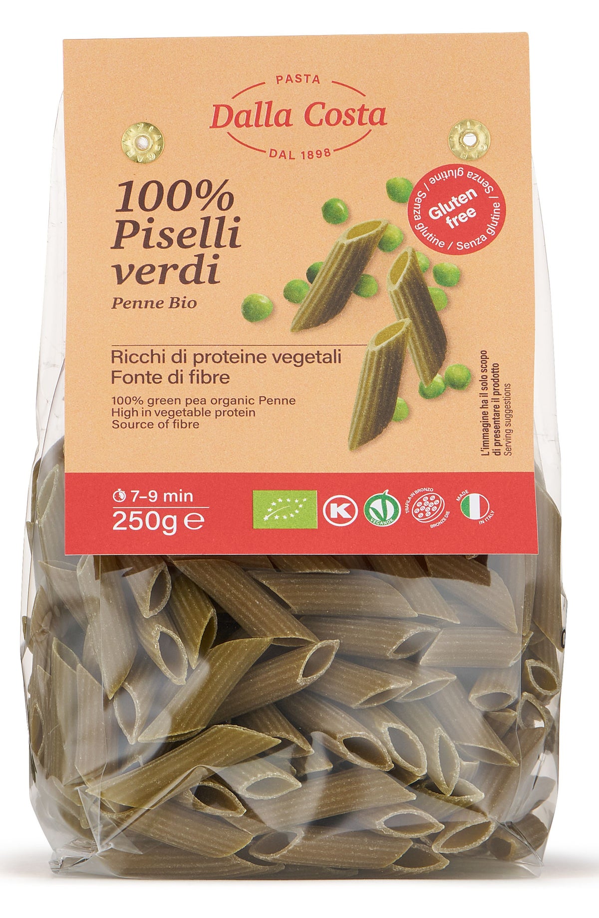 PASTA Gluten Free BIO 100% green peas Penne 250g