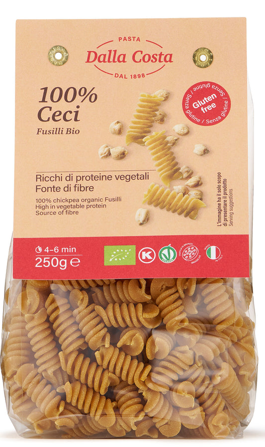 Gluten Free BIO PASTA 100% chickpeas Fusilli 250g