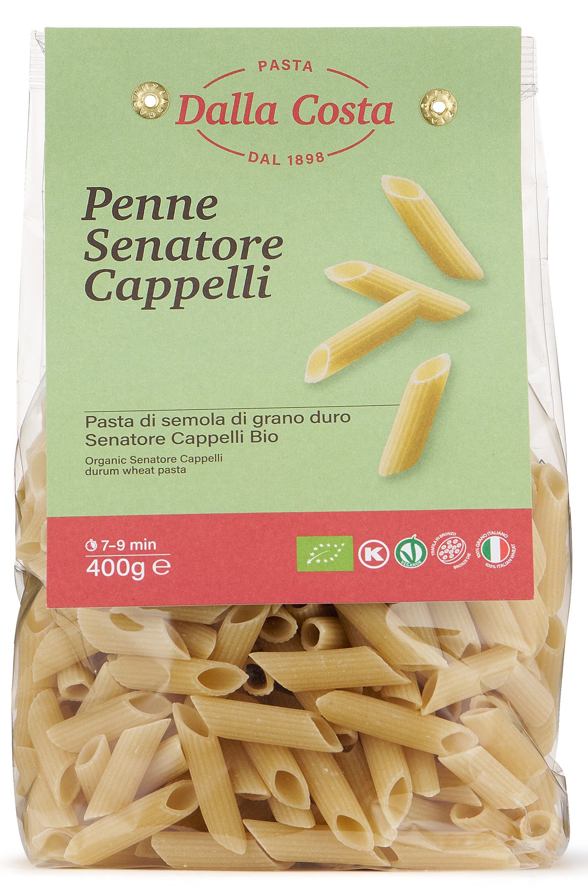 Organic PASTA ancient durum wheat Italian pasta Senatore Cappelli PENNE 400g