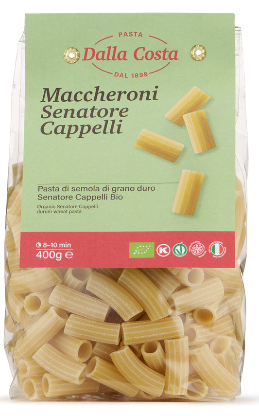 Organic PASTA ancient durum wheat Italian Senatore Cappelli pasta Maccheroni 400g