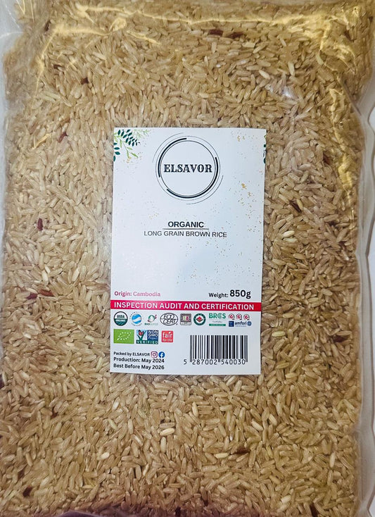 ORGANIC LONG GRAIN BROWN RICE - CAMBODIA  850g