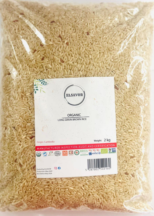 ORGANIC LONG GRAIN BROWN RICE - CAMBODIA  2 KG