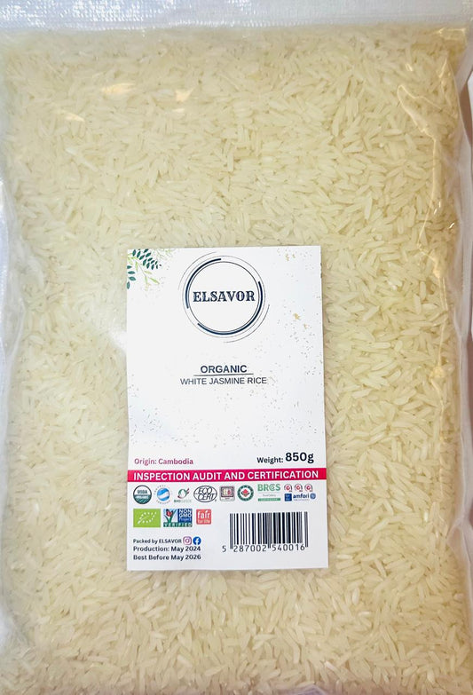 ORGANIC WHITE JASMINE RICE PREMIUM AROMATIC - CAMBODIA  850g