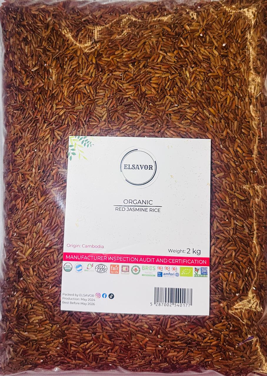 ORGANIC RED JASMINE RICE PREMIUM AROMATIC - CAMBODIA  2 KG